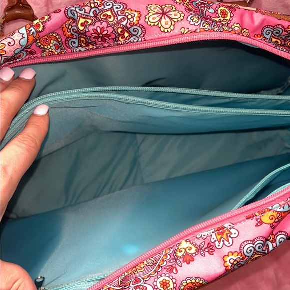 Oilily Pink and Blue Paisley Travel Tote Bag - Picture 8 of 16